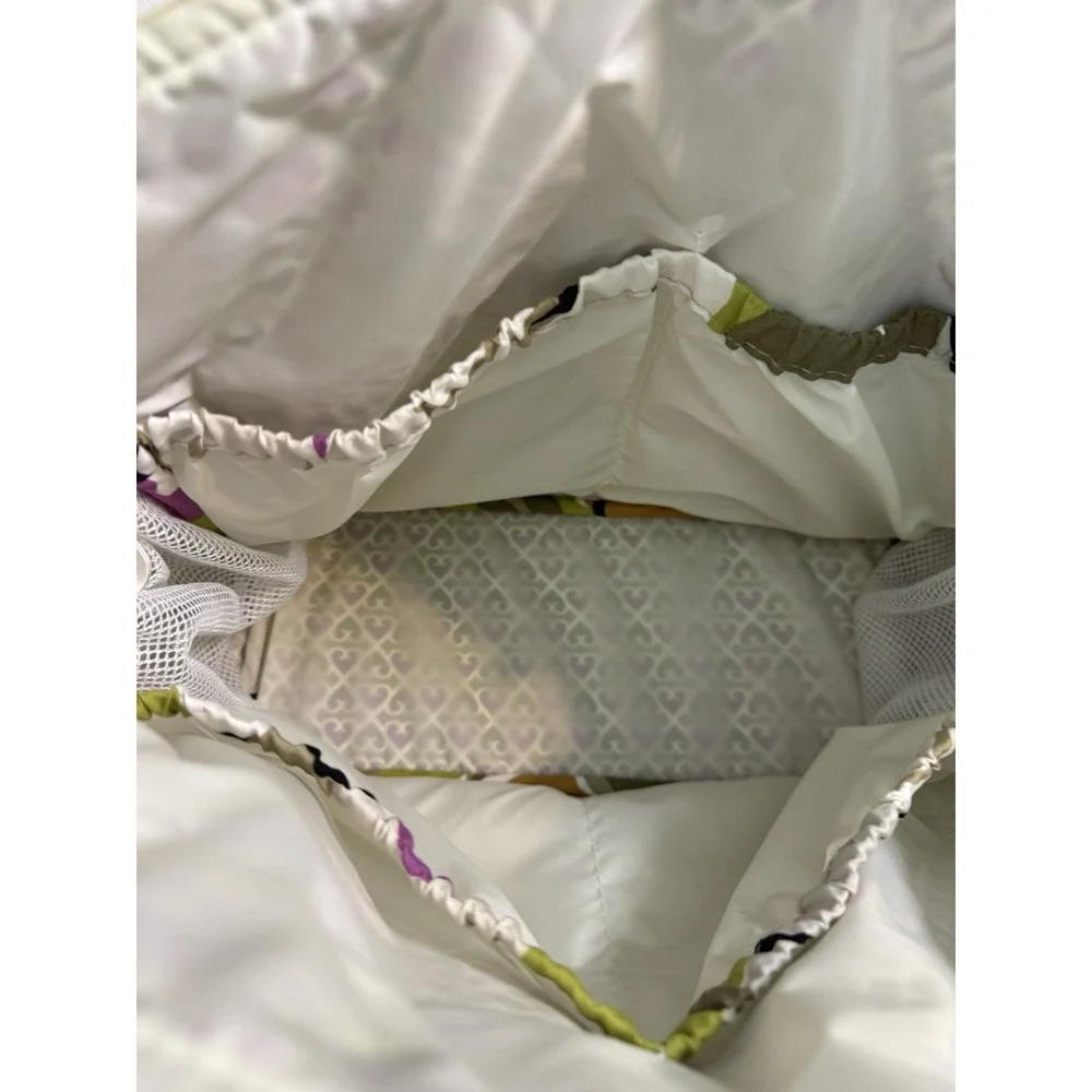 Vera Bradley Plum Petals Floral Quilted Cotton Diaper Bag Messenger Crossbody